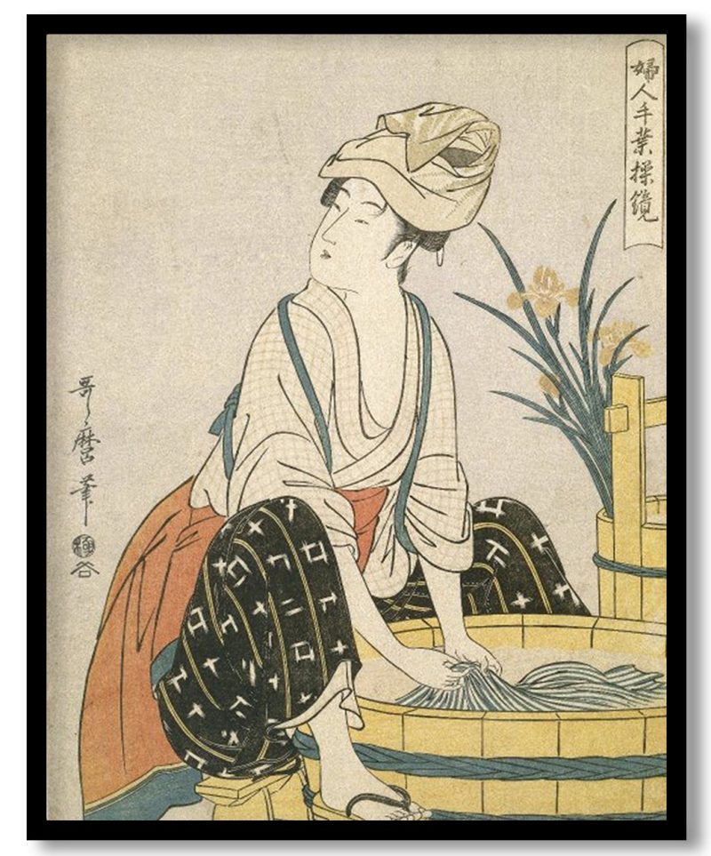 Washing Clothes by Kitagawa Utamaro (1795)