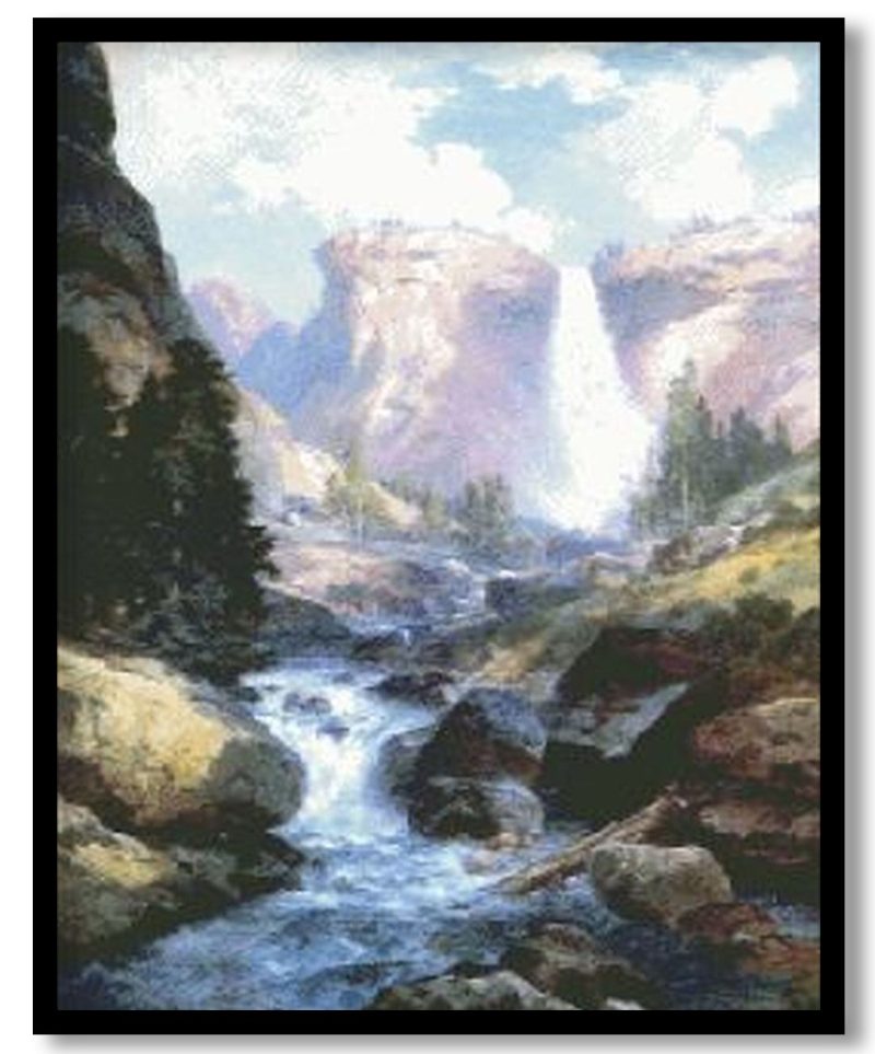 Waterfall In Yosemite by Thomas Moran (Unknown)