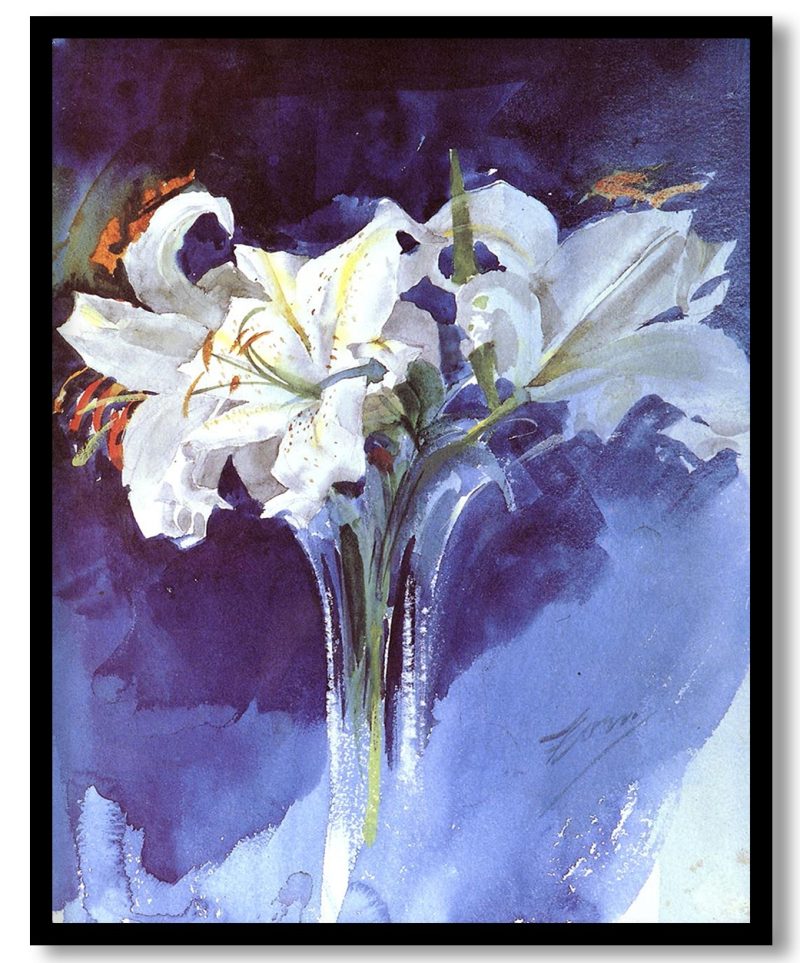 White Lilies by Anders Zorn (Unknown)