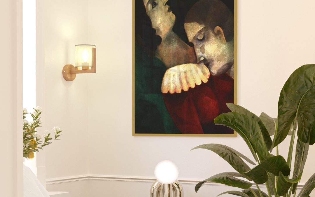 Wall Art | Lovers in green by Marc Chagall (1917) | Small to XXXL