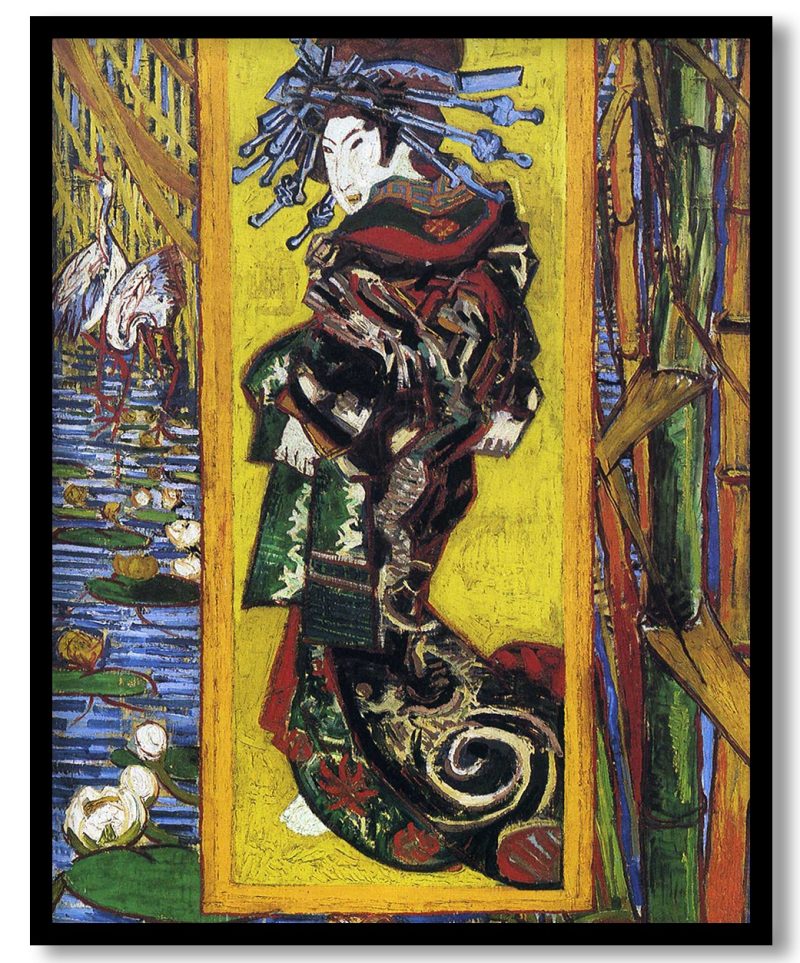 Japonaiserie Oiran (after Kesai Eisen) by Vincent van Gogh (1887)