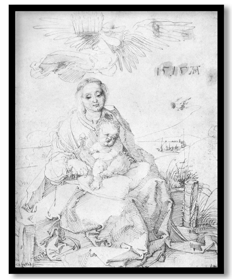 Madonna and child on the grassy bank by Albrecht Durer (1515)