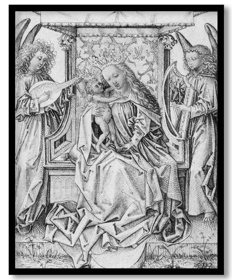 Madonna and Child with musical angels by Albrecht Durer (1485)