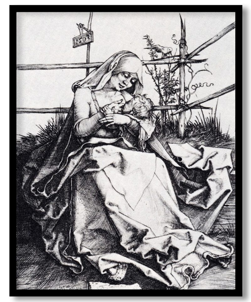Madonna On A Grassy Bench by Albrecht Durer (1503)