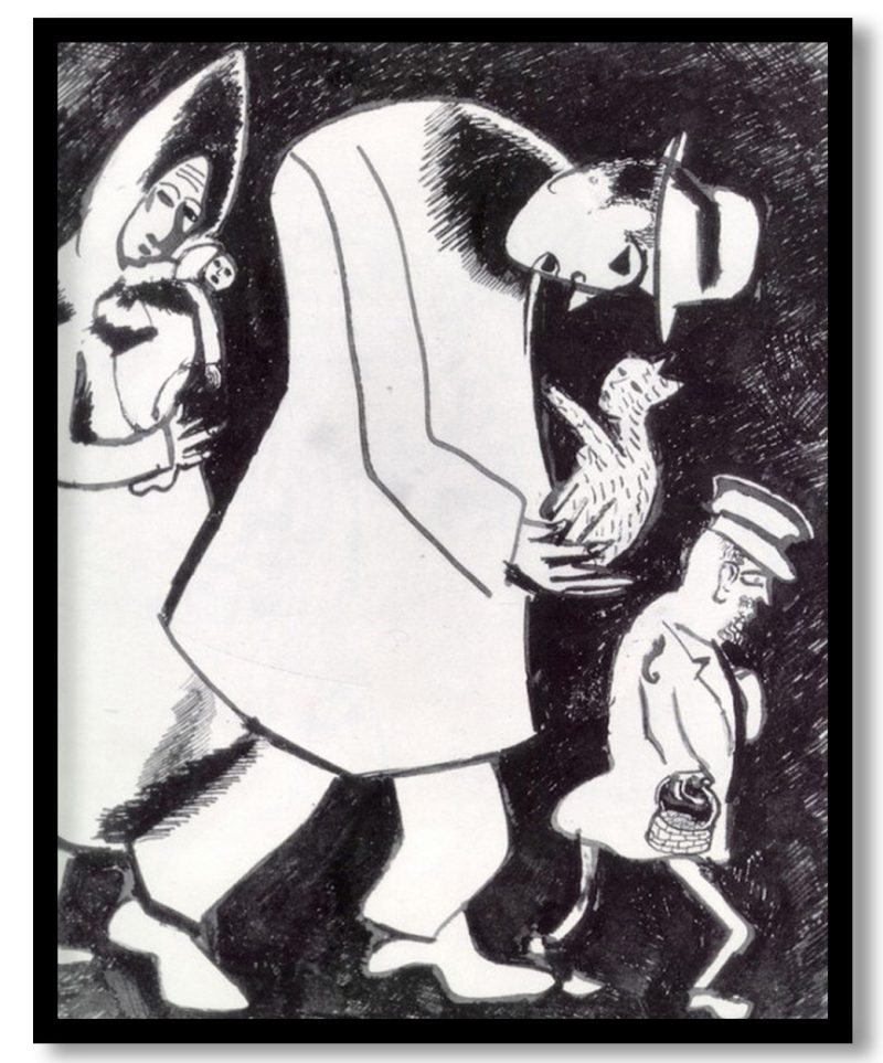 Man with a Cat and Woman with a Child by Marc Chagall (1914)