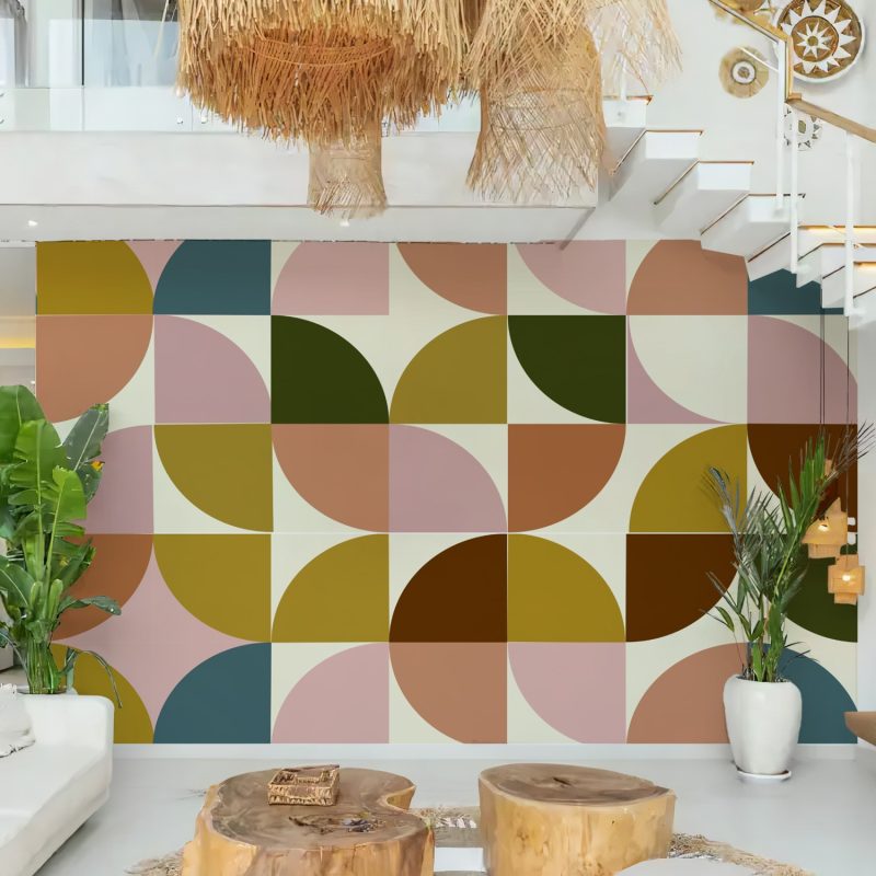 Earthy Retro Quarter Circle Wallpaper