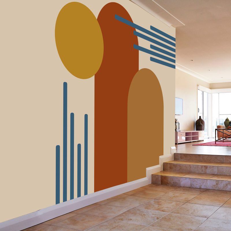 Terracotta Boho Arch and Sun Wallpaper