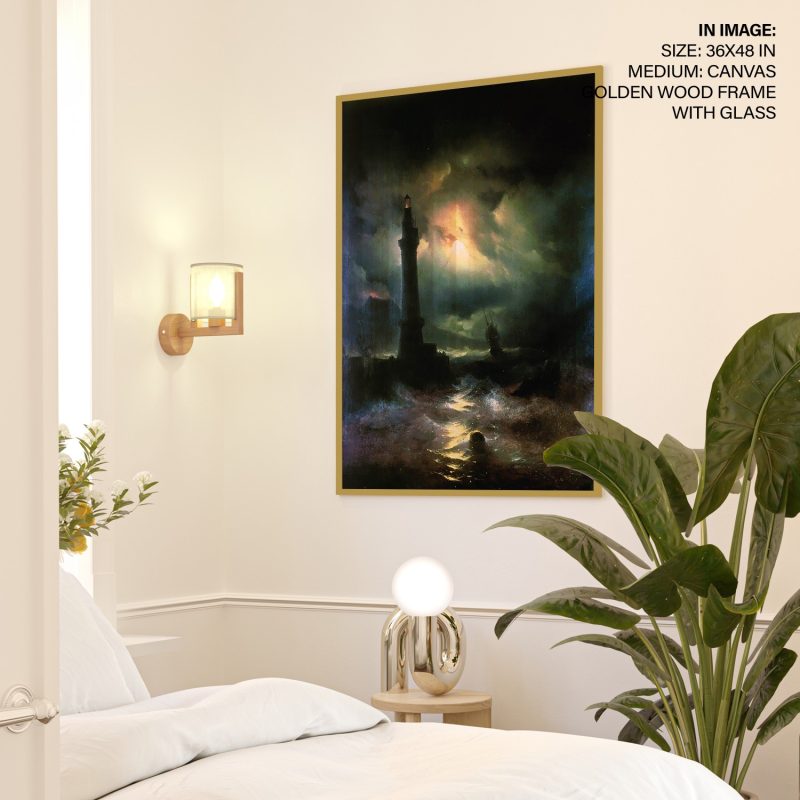 Wall Art | Neapolitan Lighthouse by Ivan Aivazovsky (1842) | Small