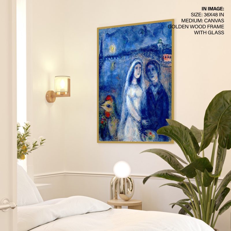 Newlywedds with Eiffel Towel in the Background by Marc Chagall (1983)