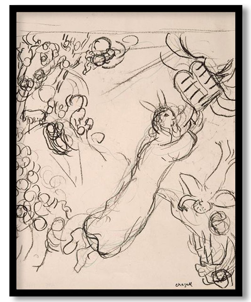 Moses receiving the Tablets of Law by Marc Chagall (1963)