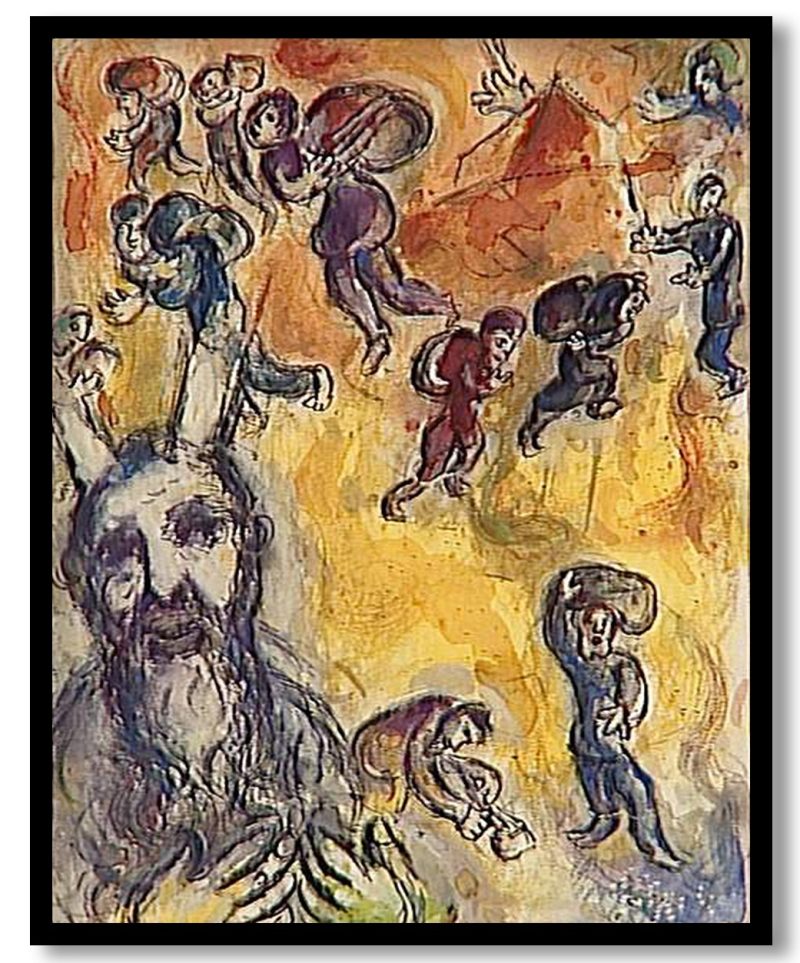 Moses sees the sufferings of his people by Marc Chagall (1966)
