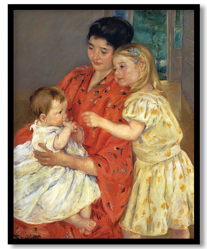 Mother and Sara Admiring the Baby by Mary Cassatt (1901)