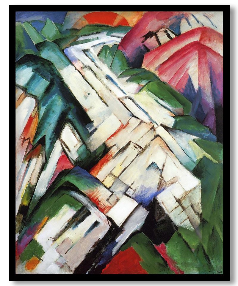 Mountains (Rocky Way Landscape) by Franz Marc (1912)