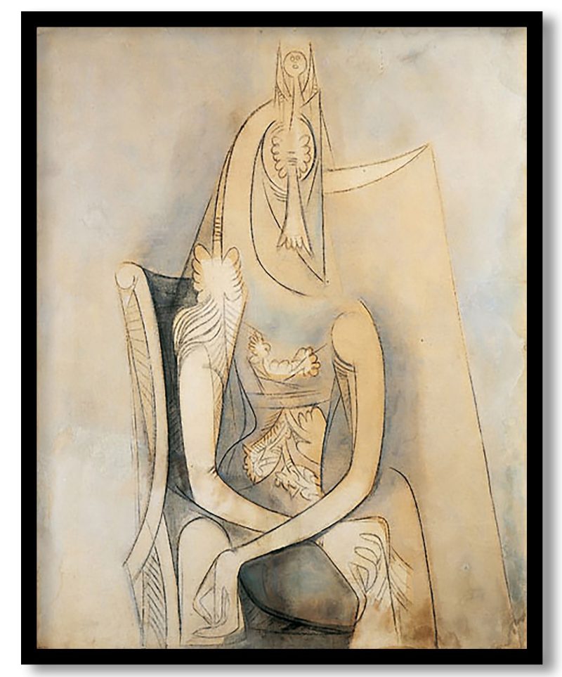 Mujer sentada by Wifredo Lam (1955)