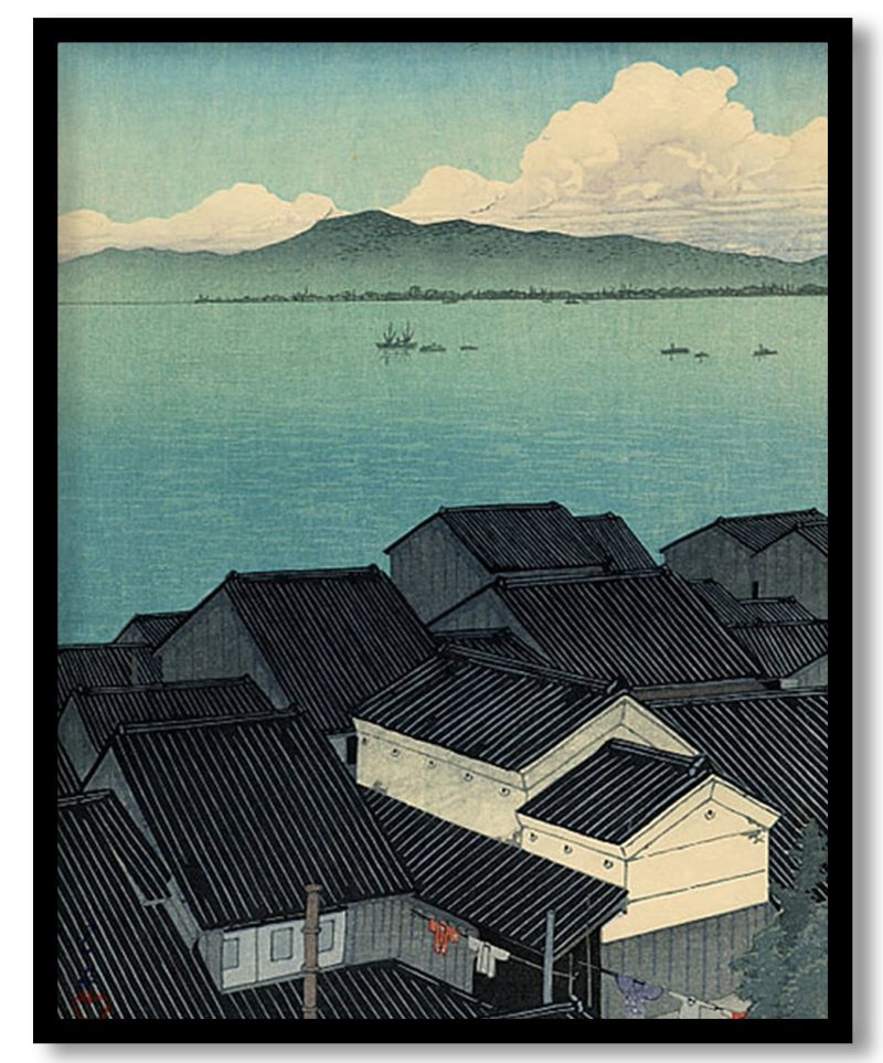 Okitsu-cho, Suruga by Hasui Kawase (1934)