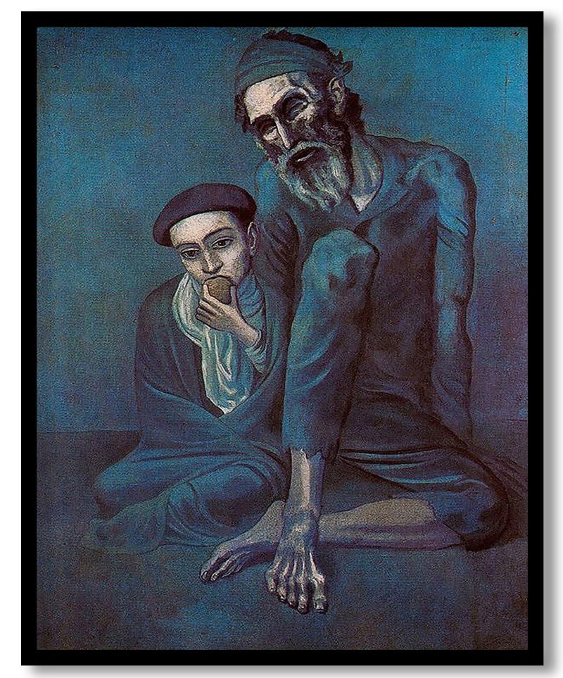 Old blind man with boy by Pablo Picasso (1903)