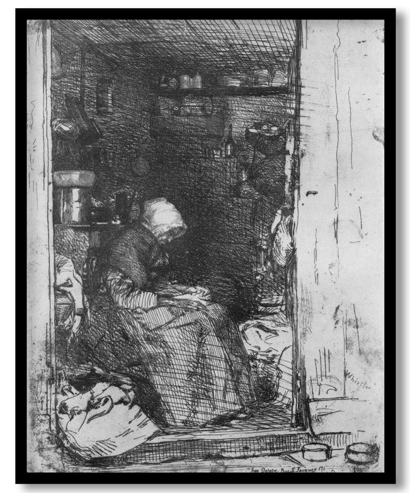 Old Woman with Rags by James McNeill Whistler (1858)