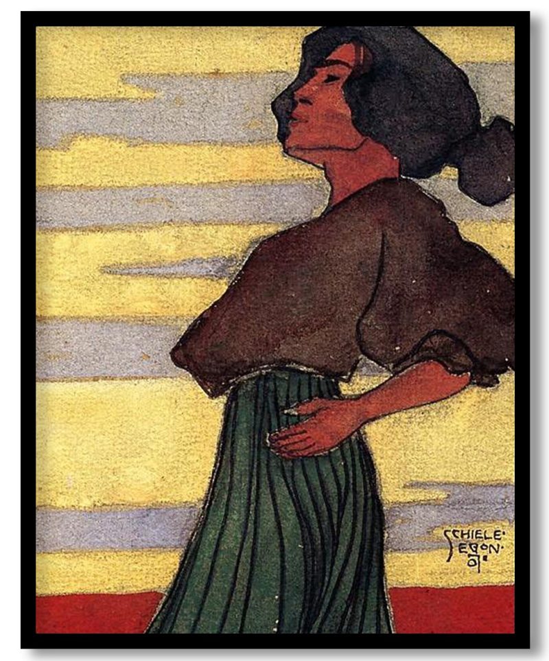 On the Beach, Moonlight by Egon Schiele (1907)