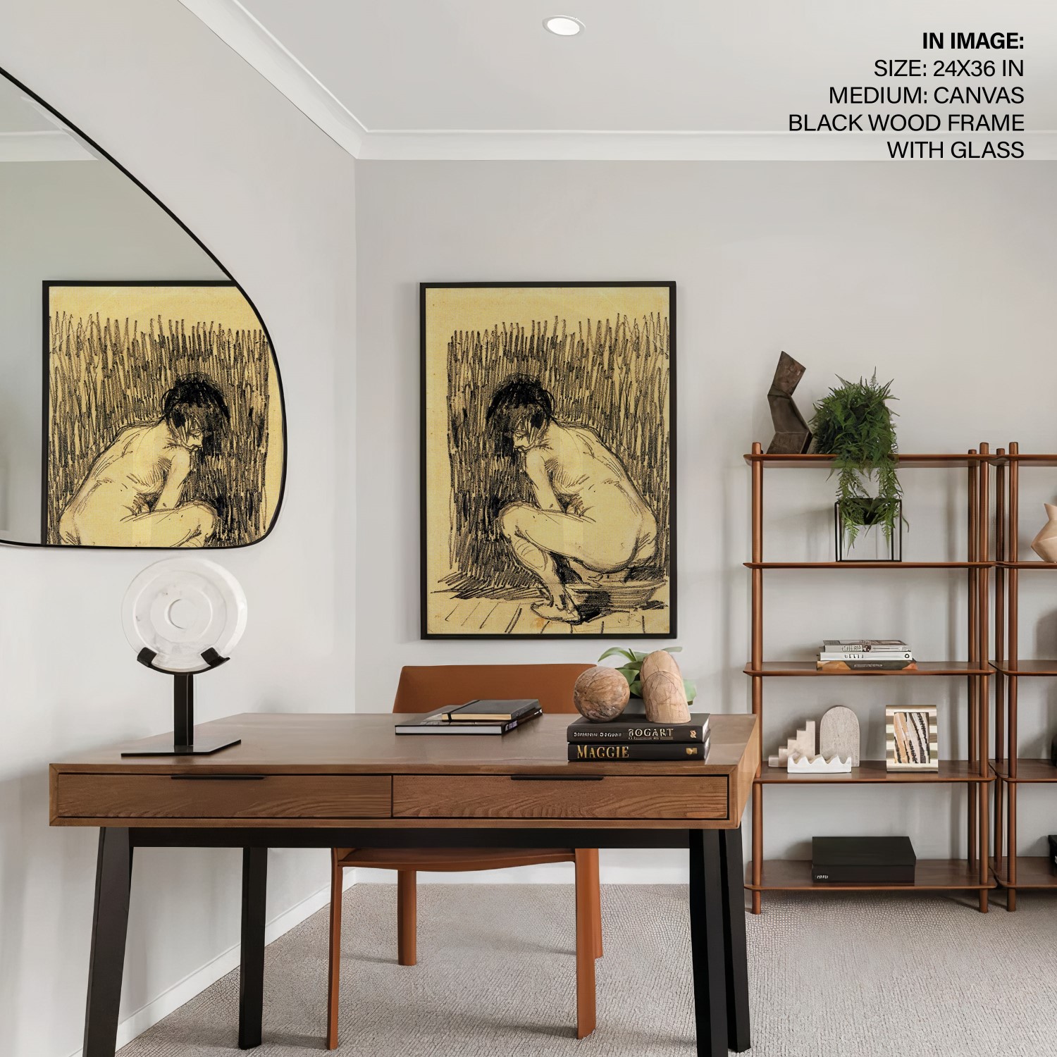 Nude Woman Squatting Over a Basin by Vincent van Gogh (1887) - Wall Art