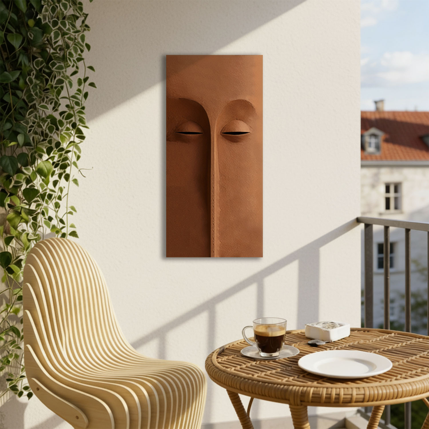 Totem – A blocky ochre form with symmetrical features and vertical strength.