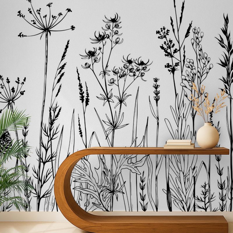 Elegance in Flora: Monochrome Wildflower Symphony