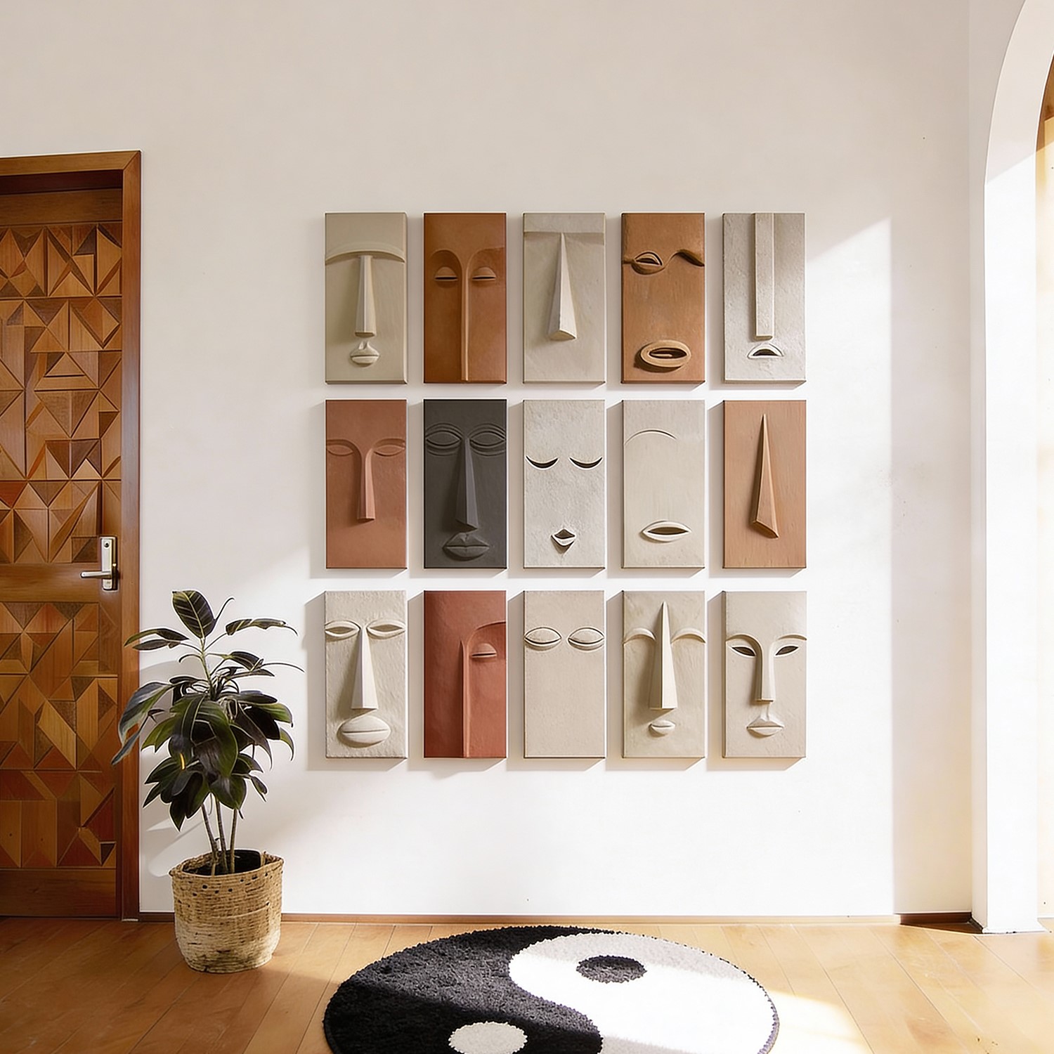 Tribal Face Masks – Minimalist Wall Art Inspired by African Tribal Art