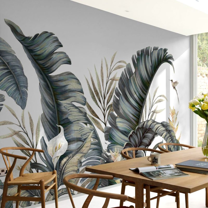 Tropical Harmony with Hummingbird in Bloom