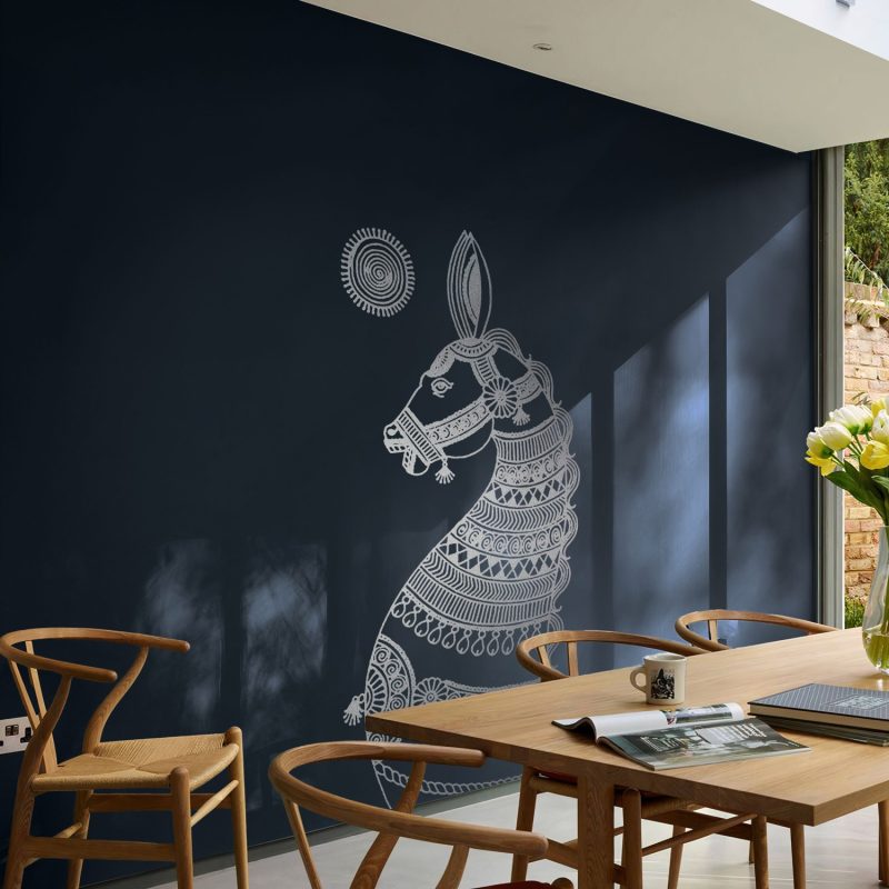 Mystical Equine in Warli Patterns