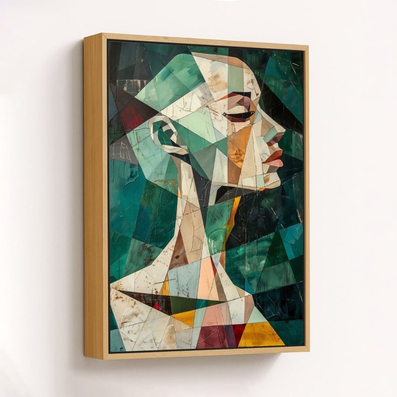 Cubist Dreamscape: Teal Profile