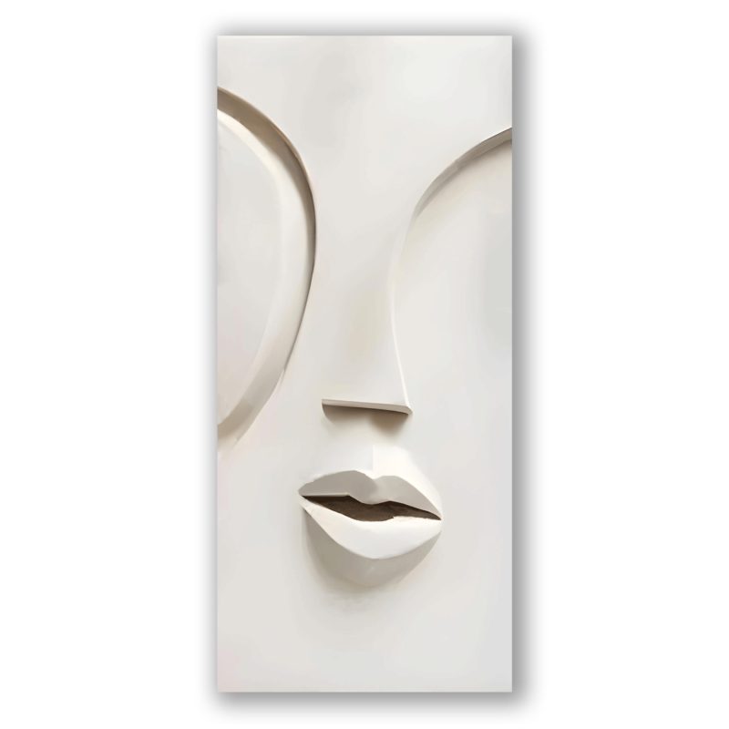 White Serenity - A calm and minimalist face artwork in soft tones, symbolizing peace, elegance, and timeless beauty.