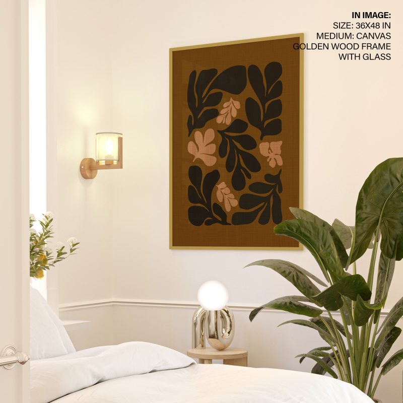 Botanical Brown and Peach Leaves – Home Decor
