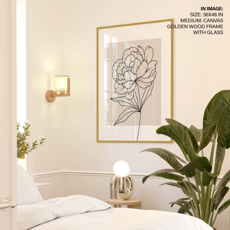 Minimalist Peony Flower – Wall Art