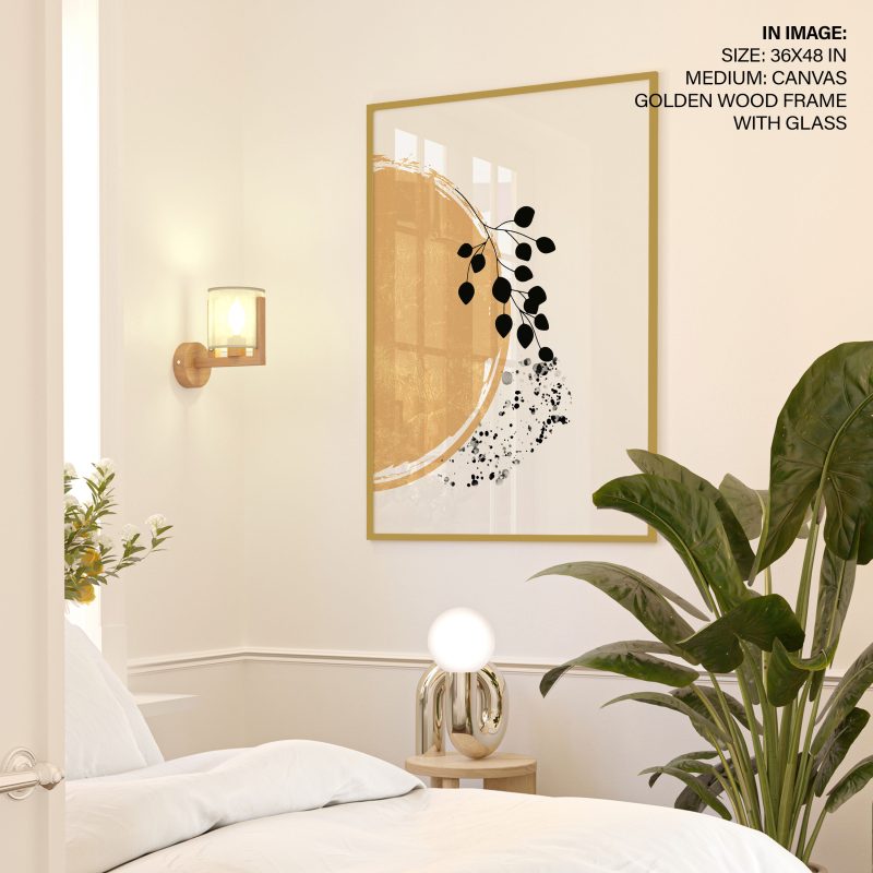 Abstract Golden Circle Branch Splatters – Wall Painting