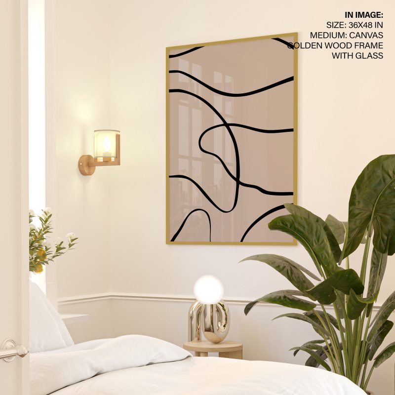 Abstract Flowing Black Lines – Wall Decor