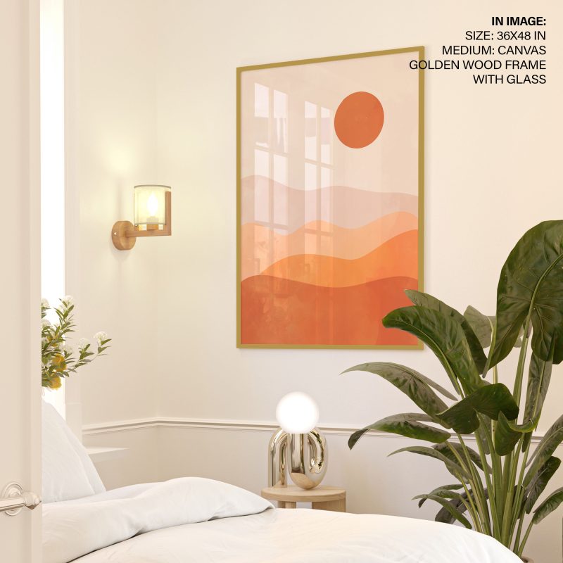 Abstract Orange Sun and Hills – Wall Hanging