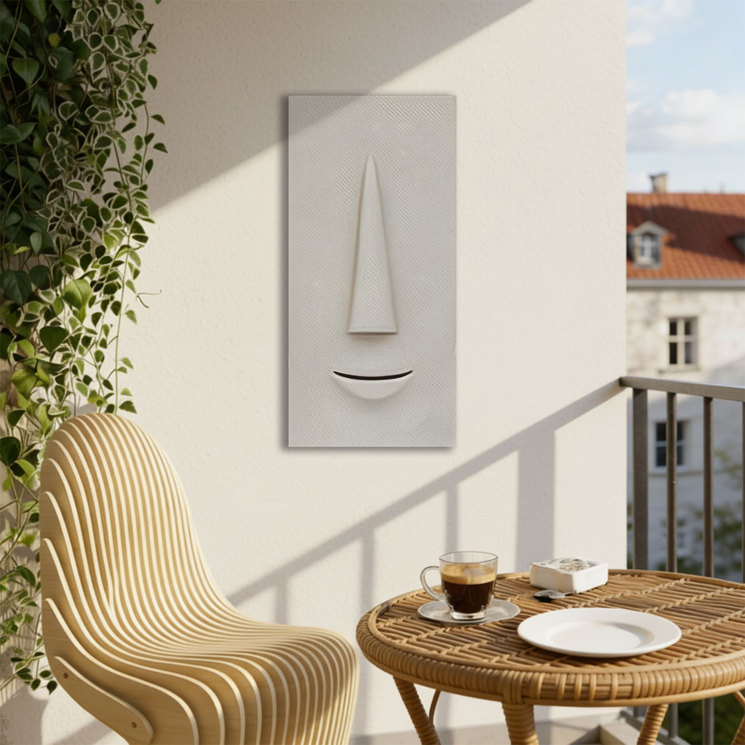 Echo in White - An abstract artwork where faint engraved lines on a white surface create a sense of depth and subtle harmony.