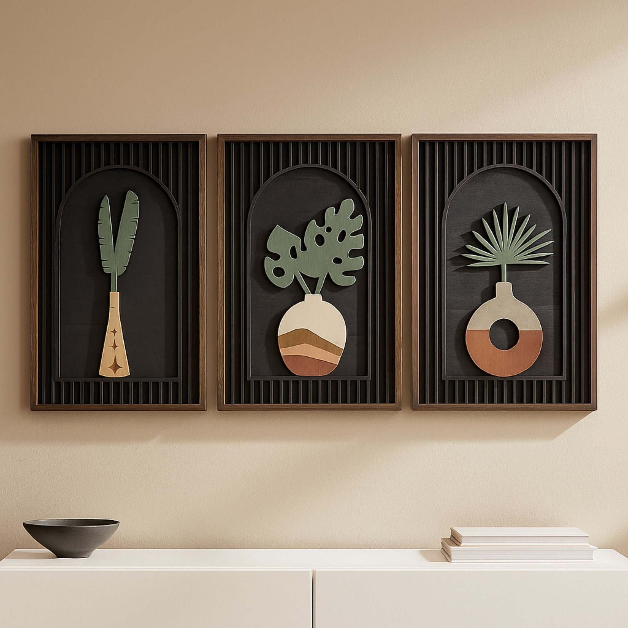 Botanical Serenity - is a modern and elegant multi layered wall sculpture that celebrates the beauty of natural forms