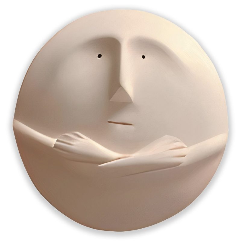 Silent Vigil - is a compelling ceramic wall sculpture that captures a moment of deep, unmoving stillness and observation.