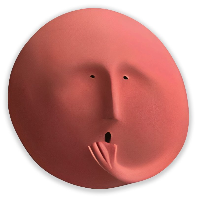 The Sudden Hush - is a vibrant and dramatic ceramic sculpture that captures the instant of a surprising discovery or an unexpected moment of silence.