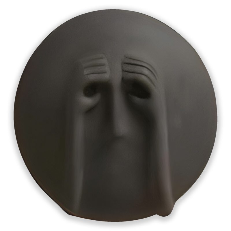 Unseen Tears - is a powerful and somber ceramic wall sculpture that captures a moment of overwhelming grief, stress, or despair being held tightly beneath the surface.