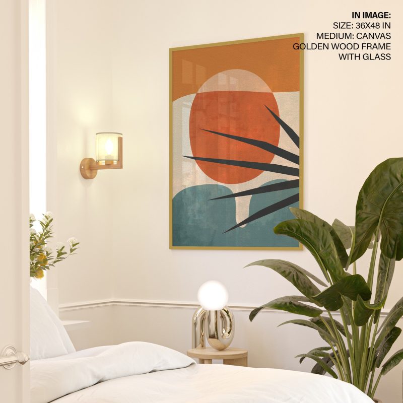 Abstract Desert Sunset Plants – Home Decor