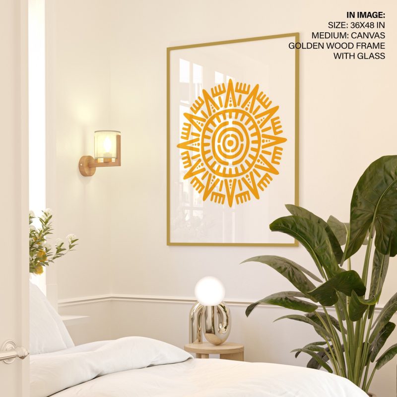 Mandala Yellow Geometric Sun – Wall Decor