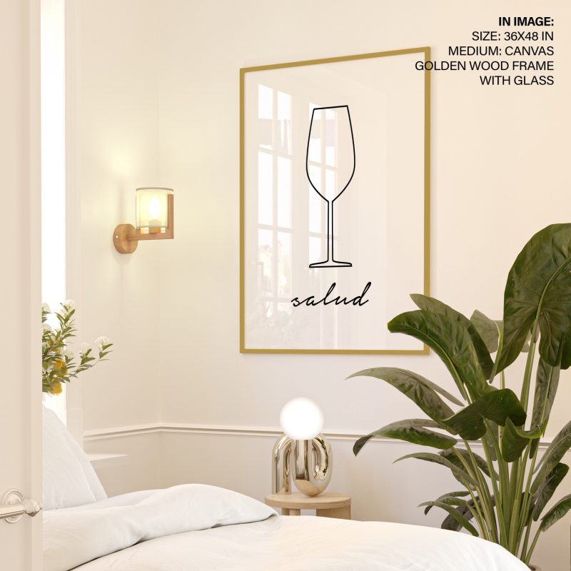 Minimalist Wine Glass Salud – Wall Painting
