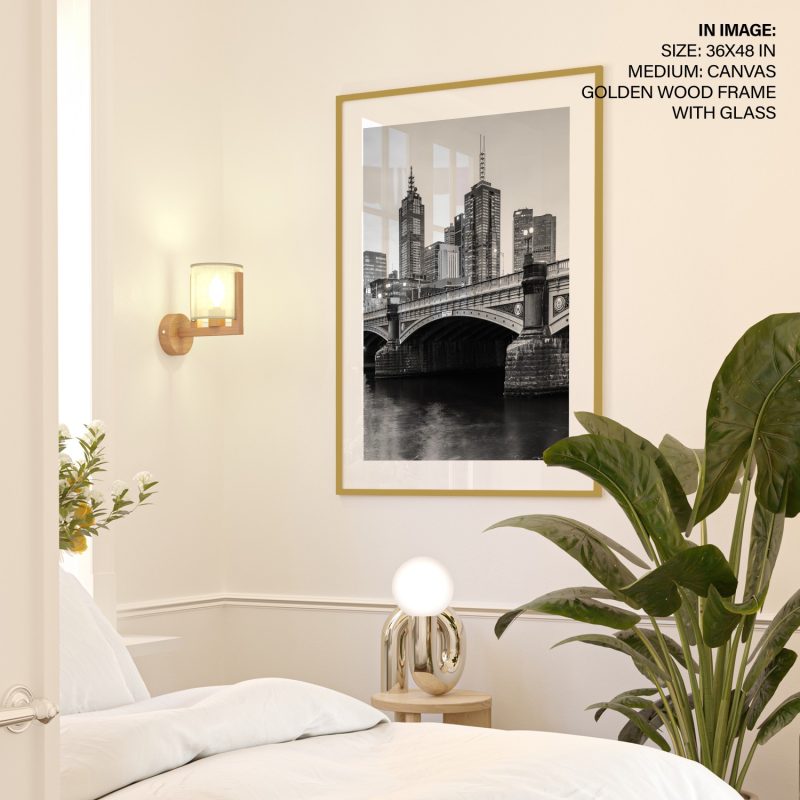 Modern Black and White Cityscape – Wall Painting