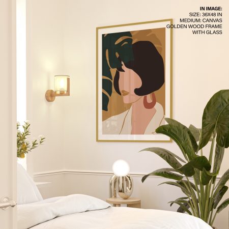 Abstract Woman Profile and Leaves – Wall Hanging
