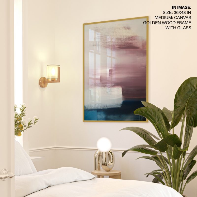 Abstract Pink White Blue Brushstrokes – Wall Hanging