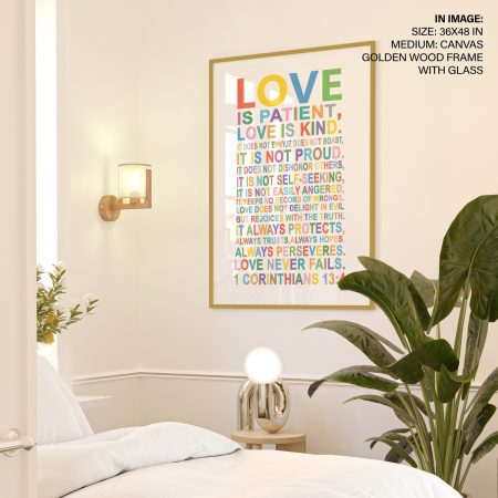 LOVE IS PATIENT, LOVE IS KIND - Inspirational Quote – Home Decor