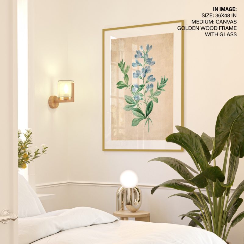 Botanical Blue Flowers Green Leaves – Wall Decor