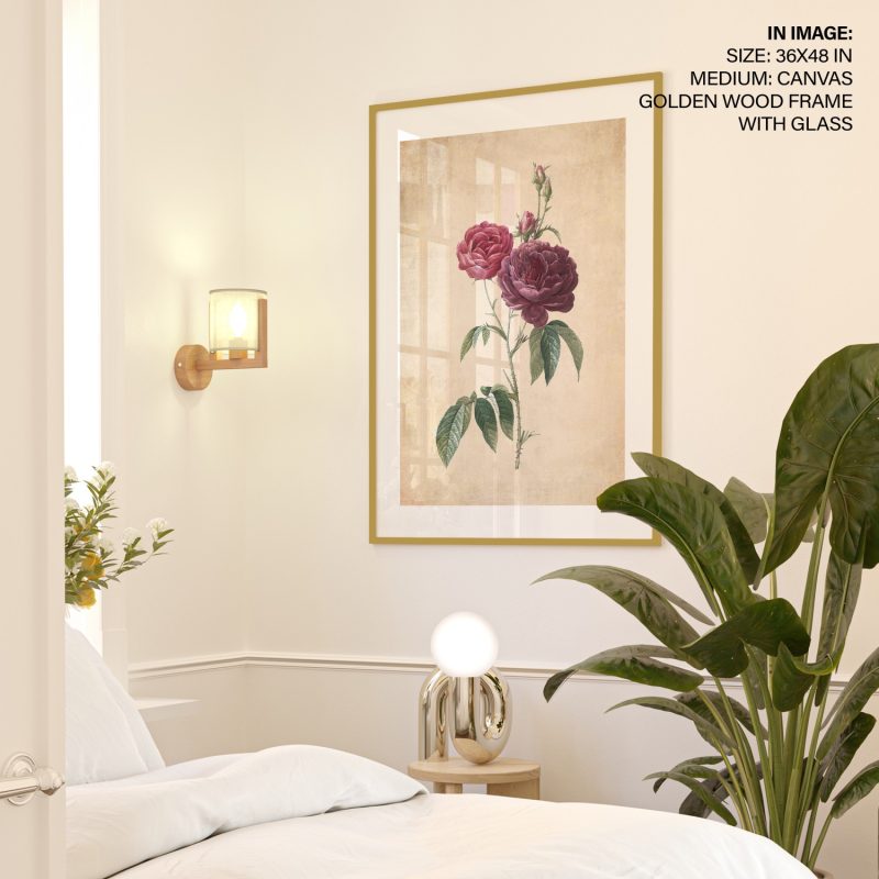 Botanical Red and Purple Roses – Home Decor