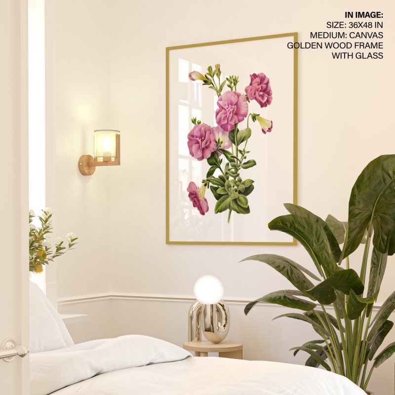Botanical Pink Petunia Flowers – Wall Hanging